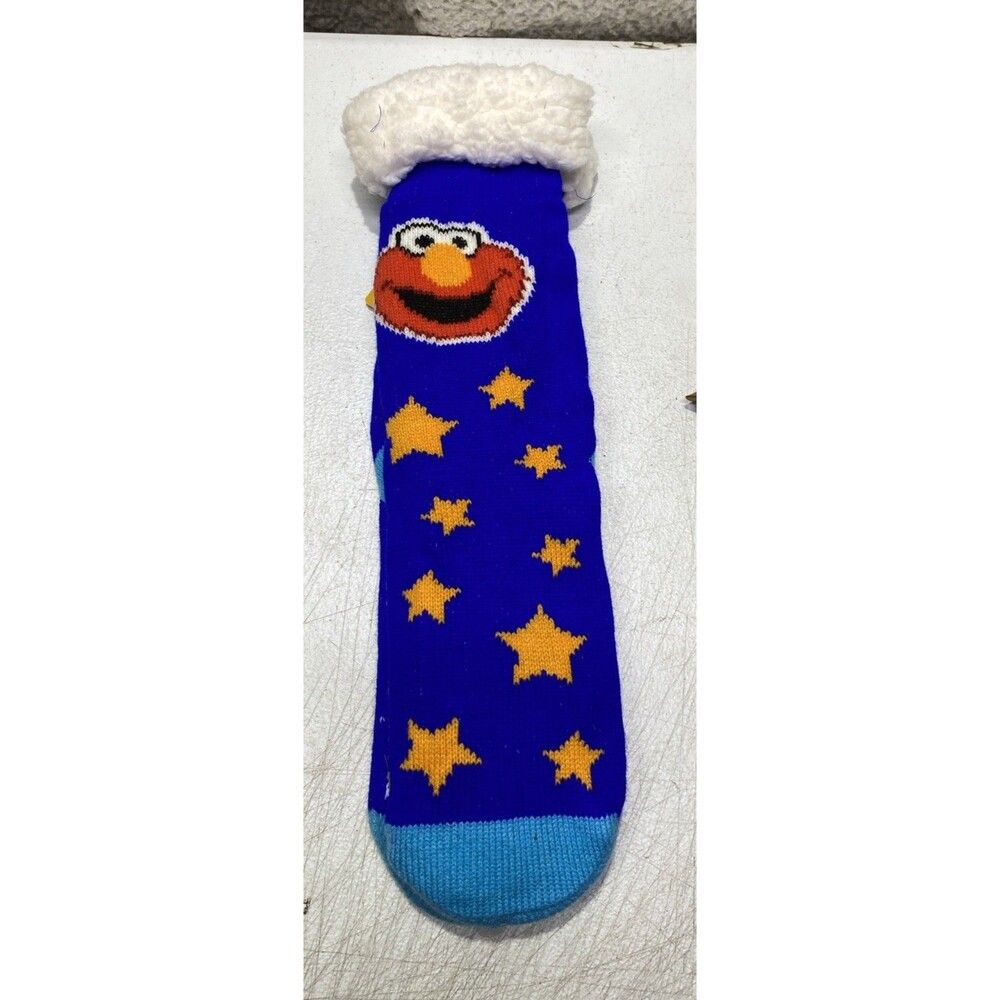 Sesame Street Elmo Cookie Monster Sherpa Lined Socks Non-Slip, Warm, Soft  NWT